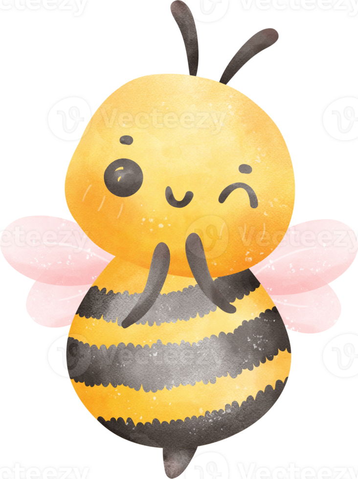 Cute Honey bee watercolor png