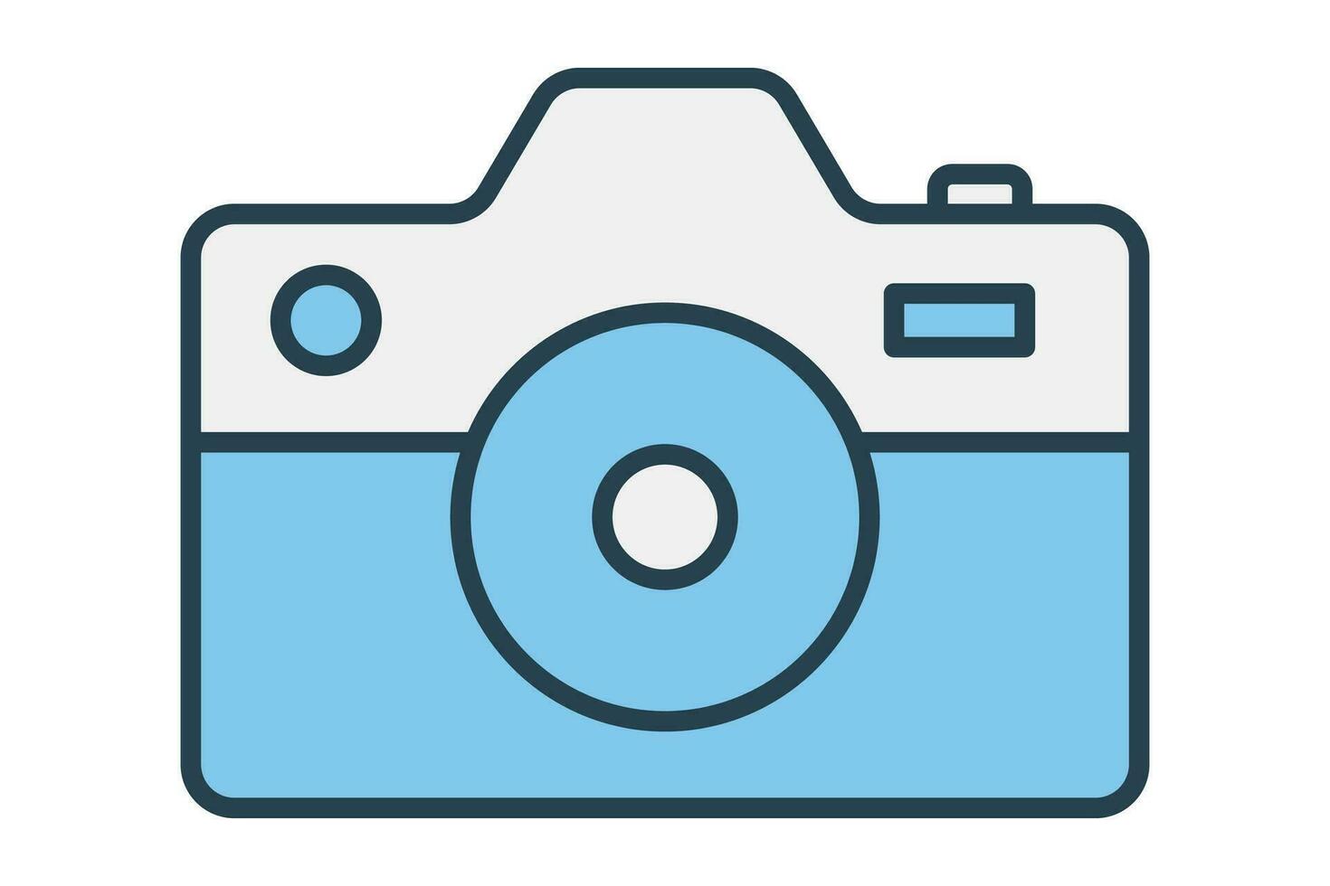 camera icon. flat line icon style. simple vector design editable