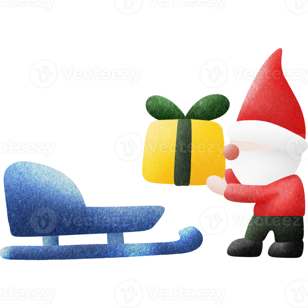 Little Santa Claus and gift png