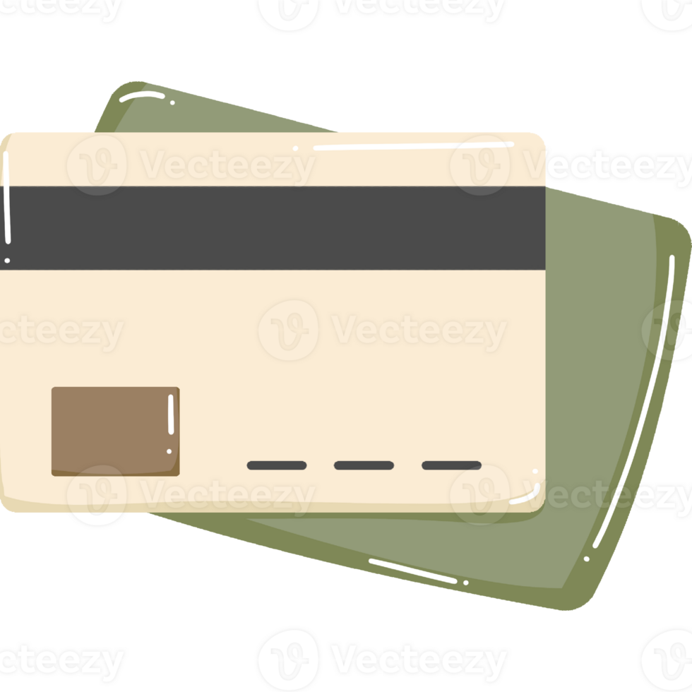 Yellow card and green wallet png