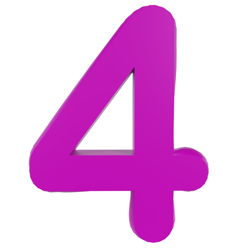 3d Rendering Of Number Four png