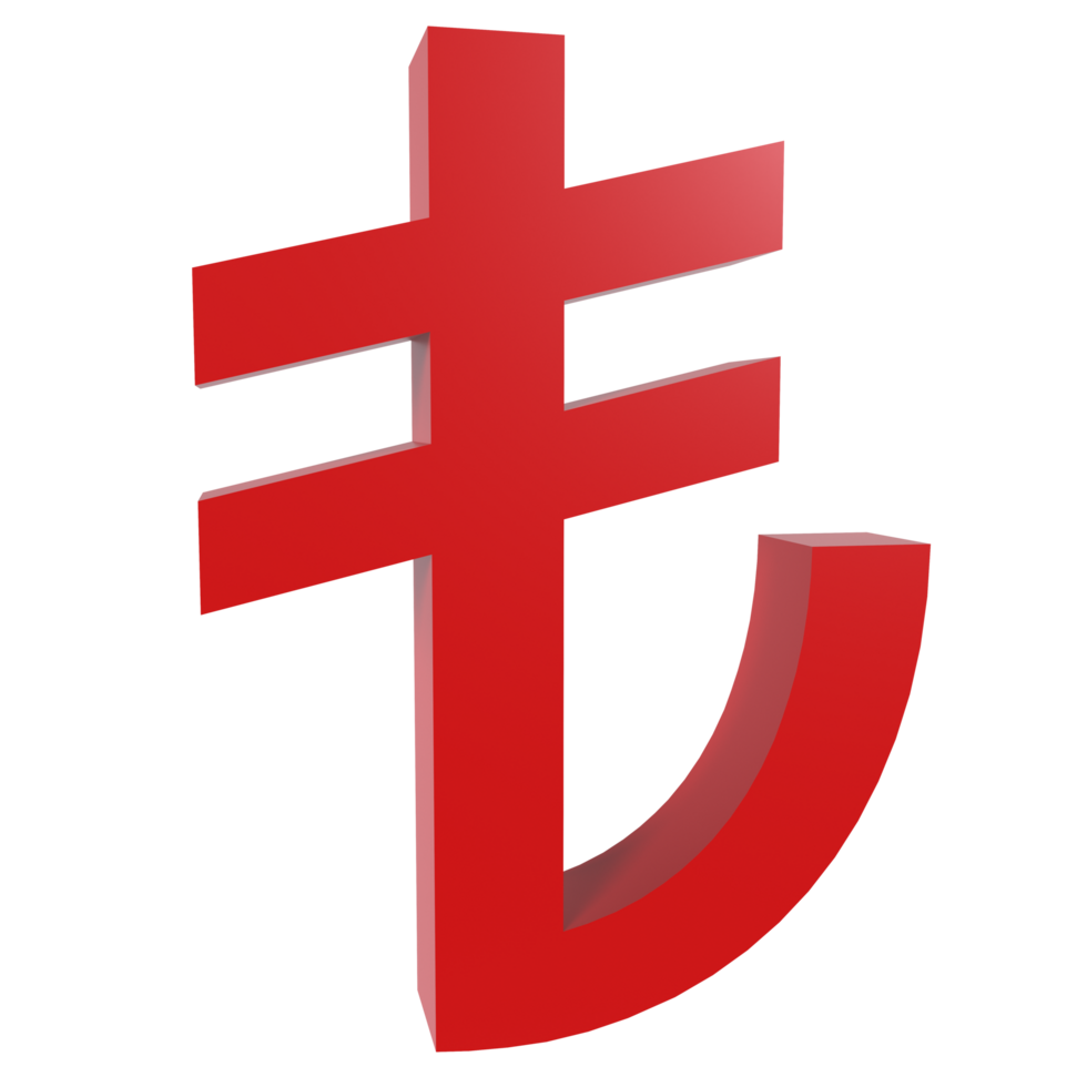 3d Rendering Of Turkish Lira Symbol png