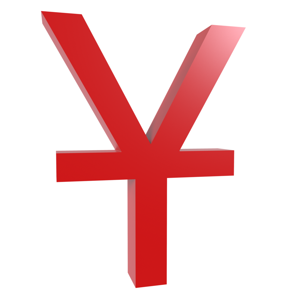 3d Rendering Of Chinese Yuan Symbol png