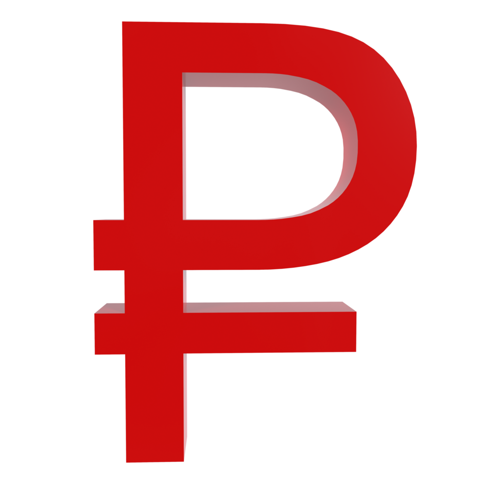 3d Rendering Of Rusian Rubble Symbol png