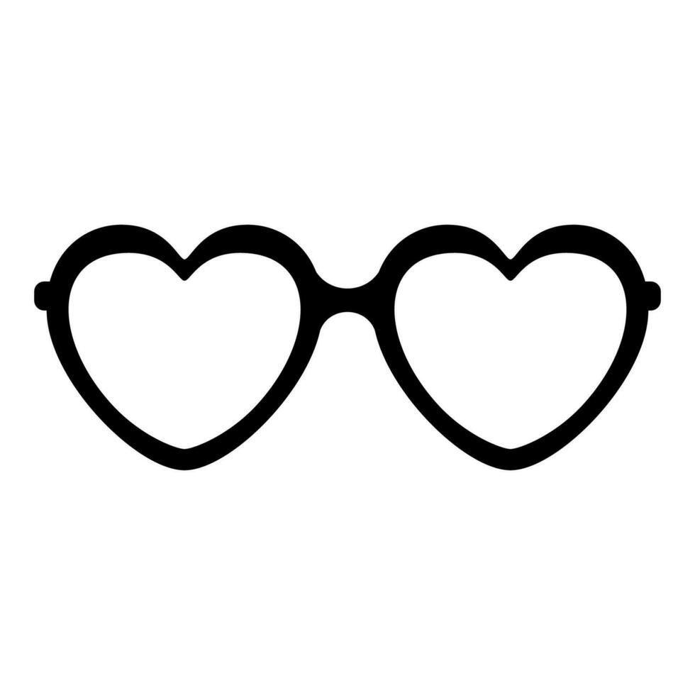 corazón Gafas de sol icono aislado en blanco fondo, vector ilustración