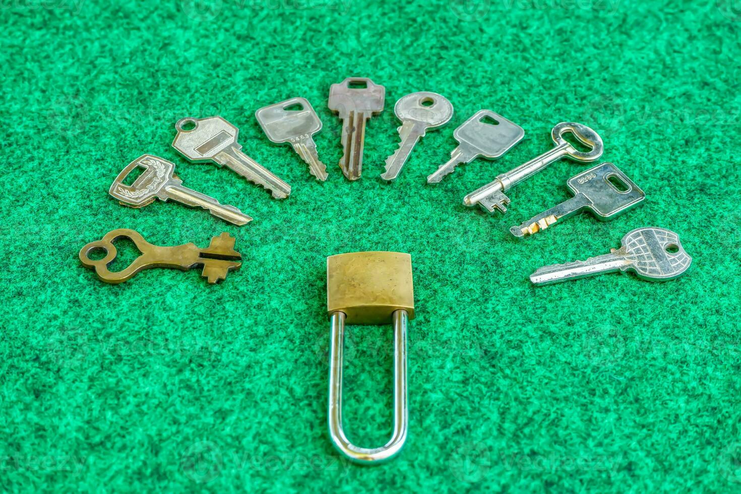 Brass Padlock and keys photo