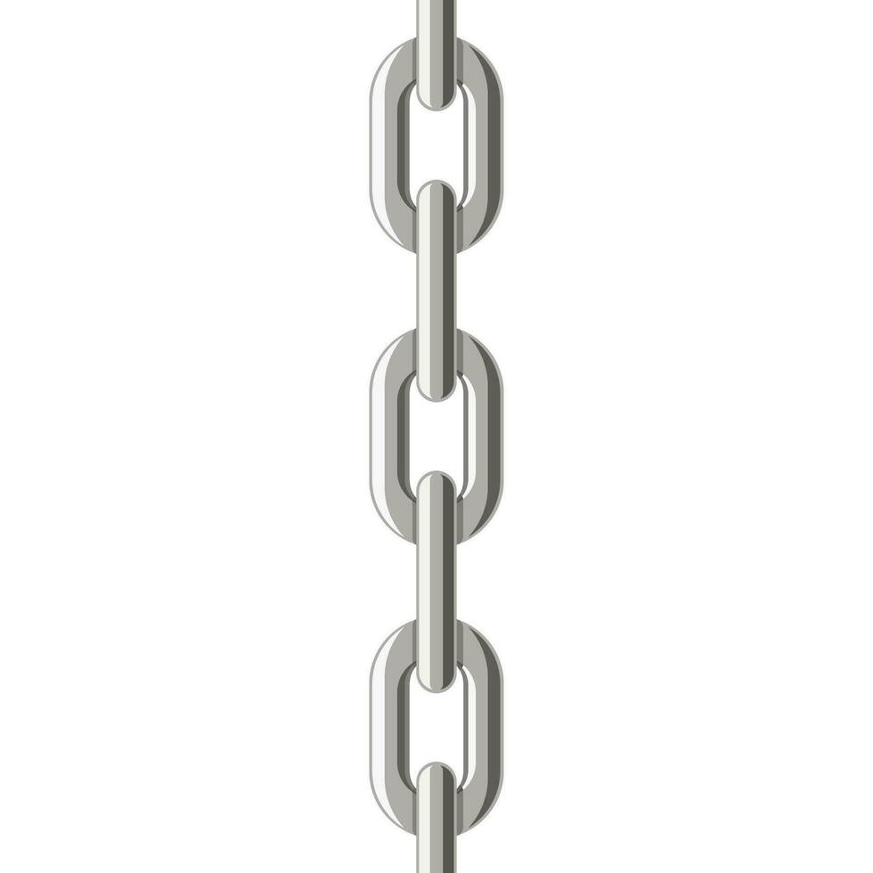 metal plata cadena aislado en blanco antecedentes. vector ilustración