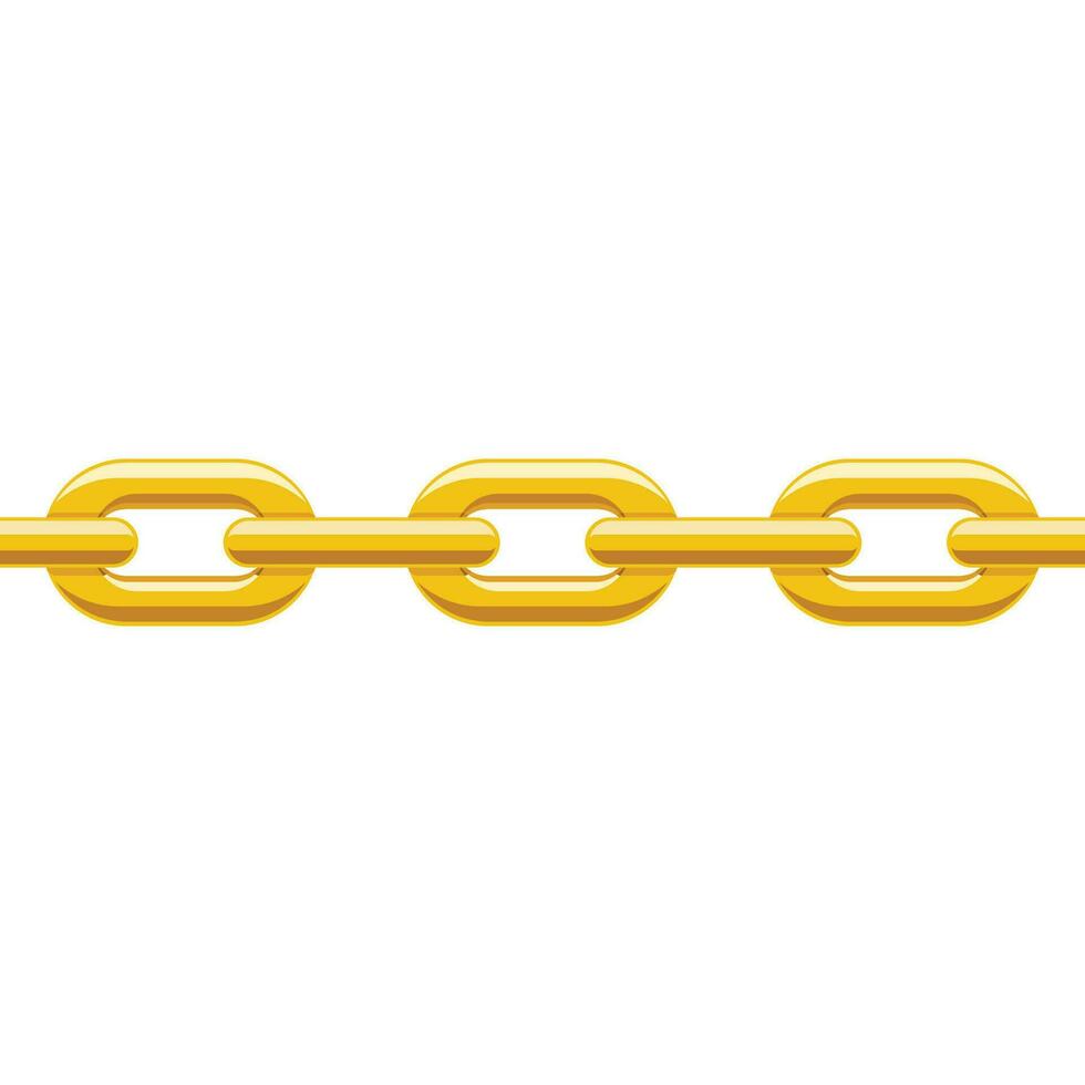 Metal golden chain isolated on white background. Vector illustration