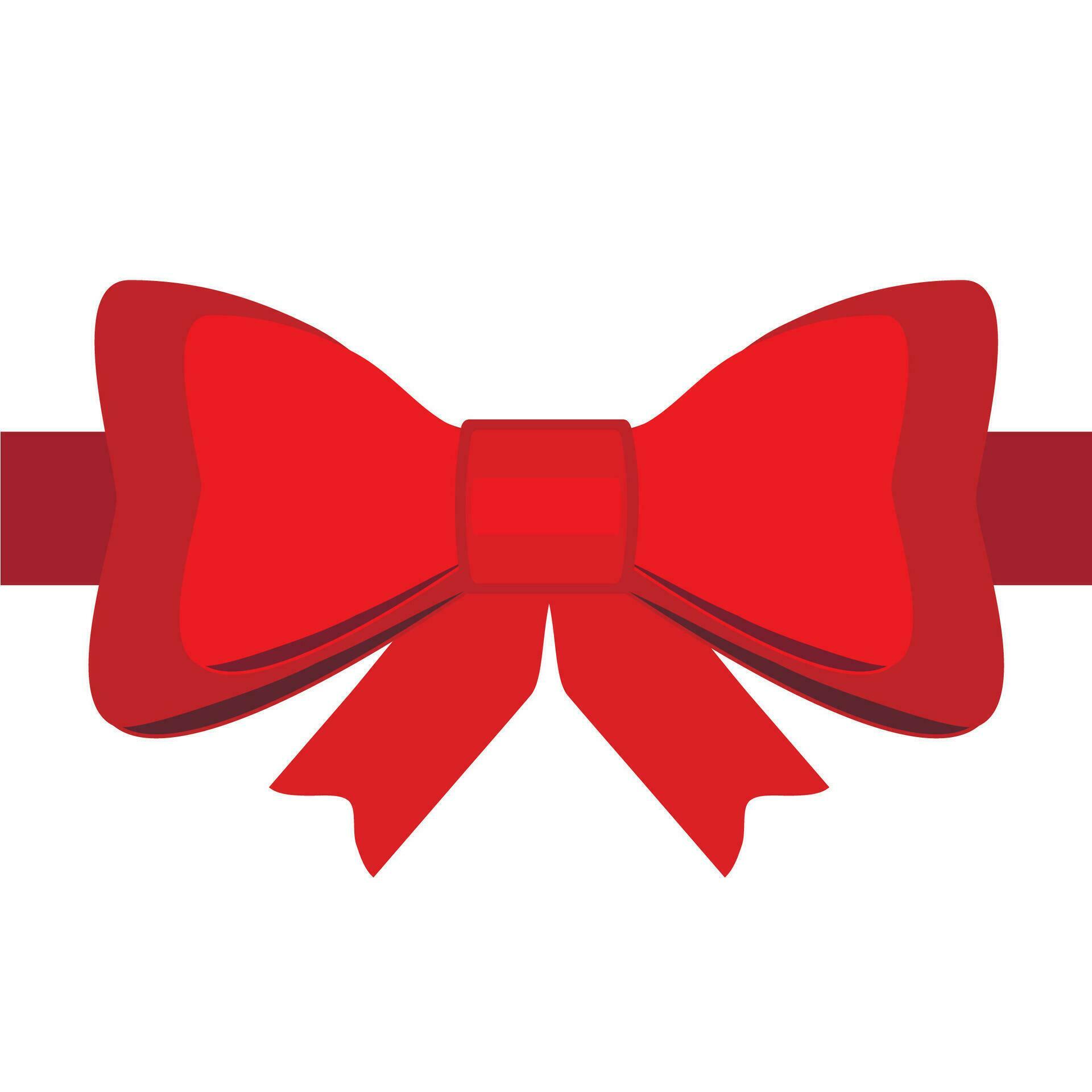 Red gift bow icon with ribbons for decorating gifts, surprises for