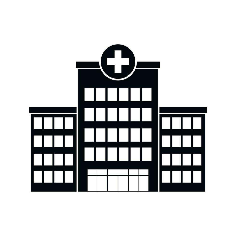 Hospital icon isolated on white background, Vector illustration