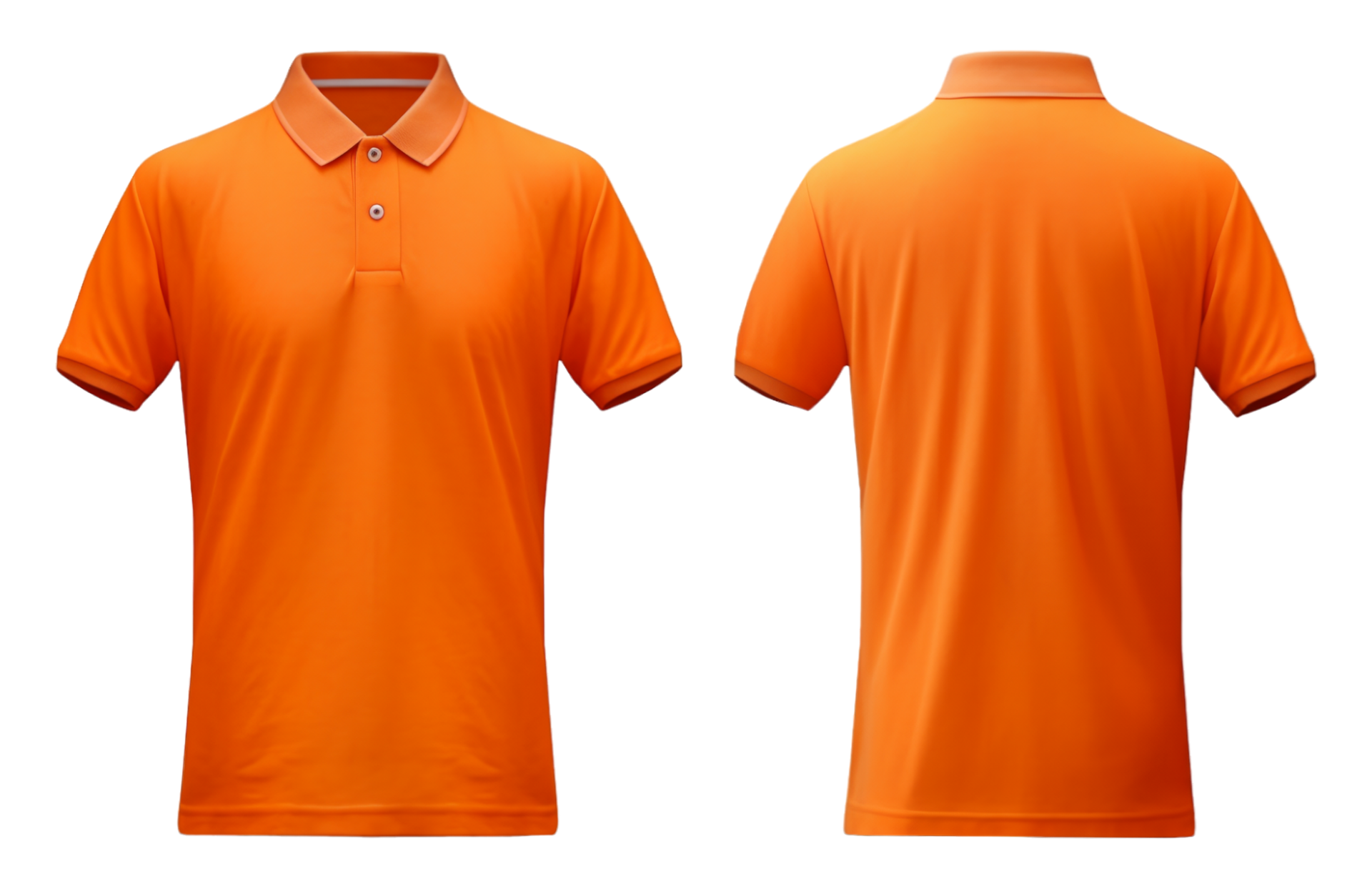 AI generated Orange polo shirt mockup, front and back view, AI ...