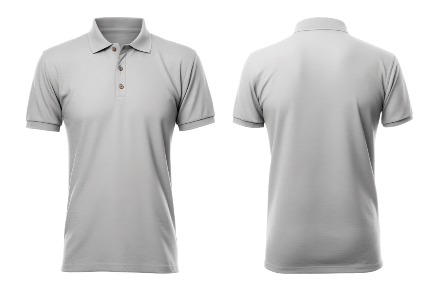 AI generated Gray polo shirt mockup, front and back view, AI generated ...