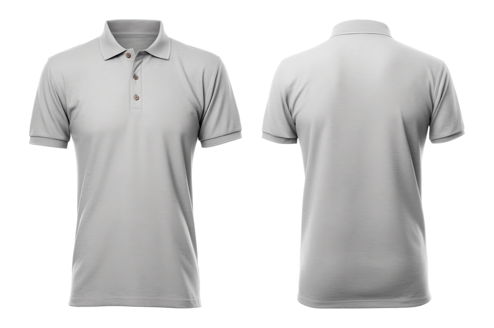 AI generated Gray polo shirt mockup, front and back view, AI generated ...