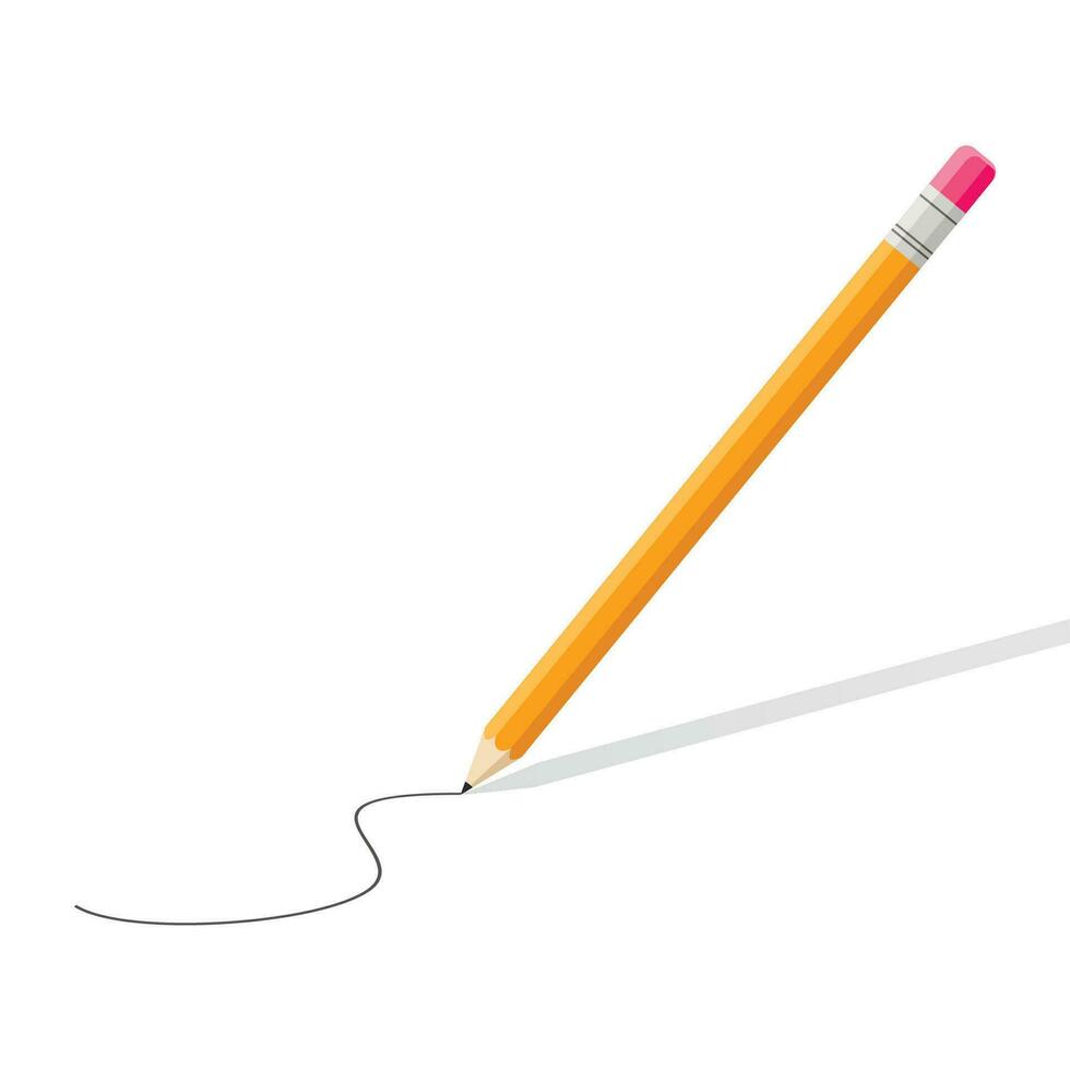 Pencil isolated on white background, Vector illustration