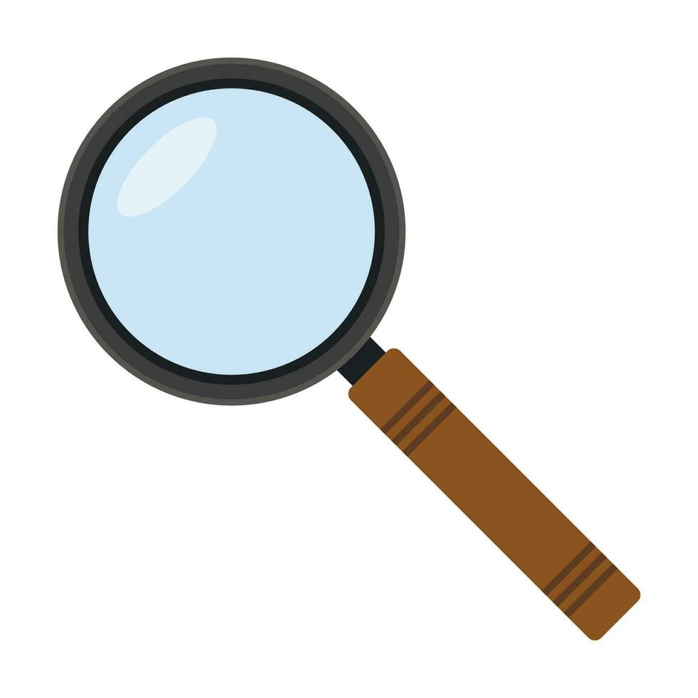 Magnifier icon isolated on white background. Vector illustration