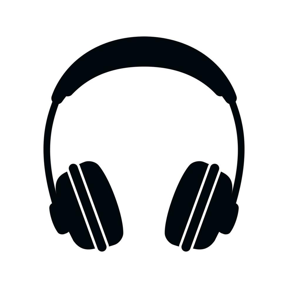 negro auriculares icono aislado en blanco fondo, vector ilustración