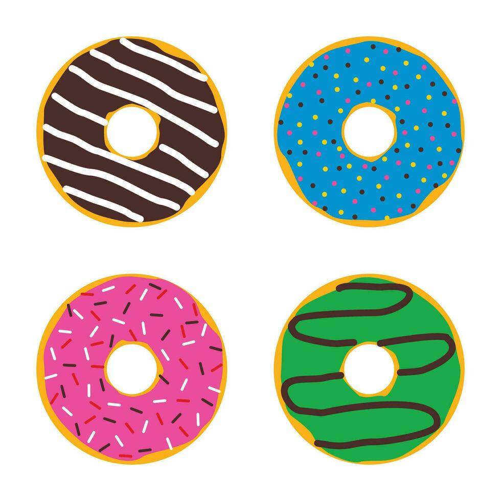 Donuts set icon isolated on white background, Vector illustration