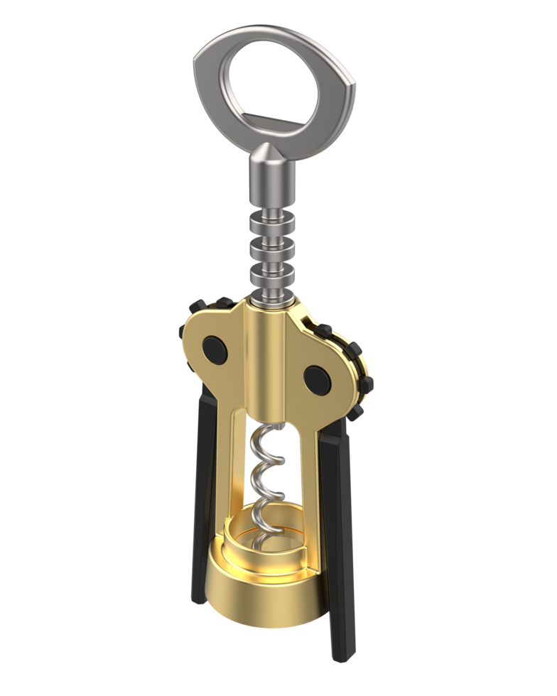 Corkscrew isolated on background. 3d rendering - illustration png