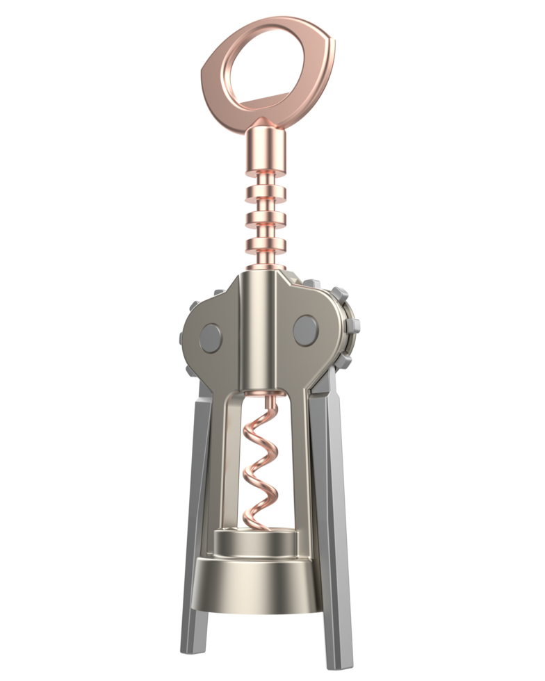 Corkscrew isolated on background. 3d rendering - illustration png