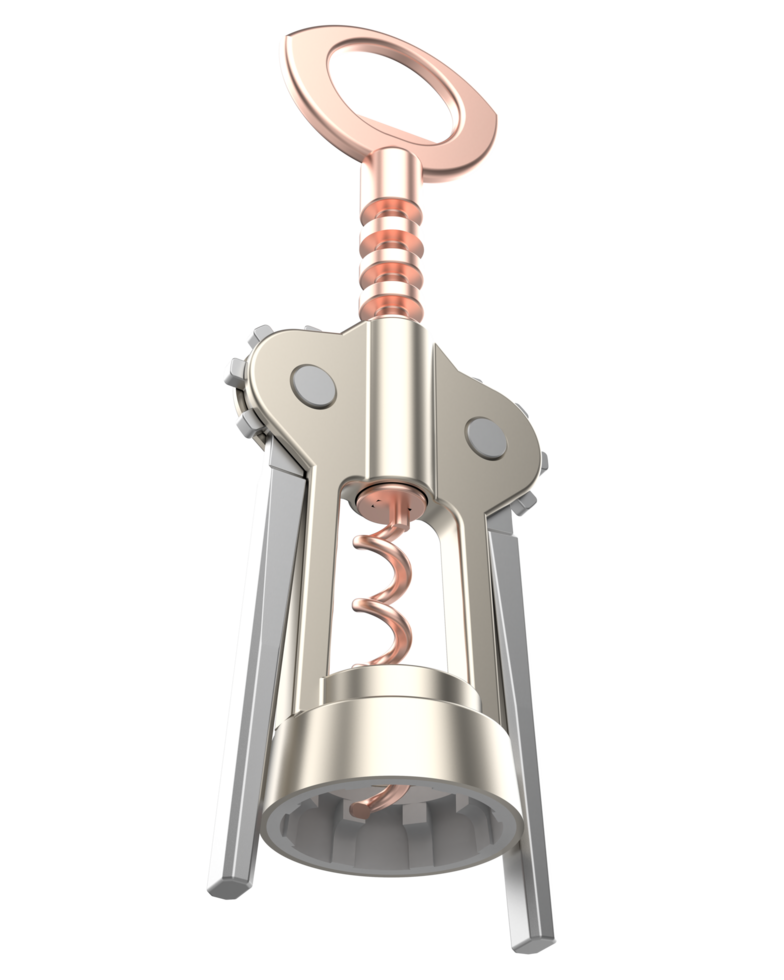 Corkscrew isolated on background. 3d rendering - illustration png