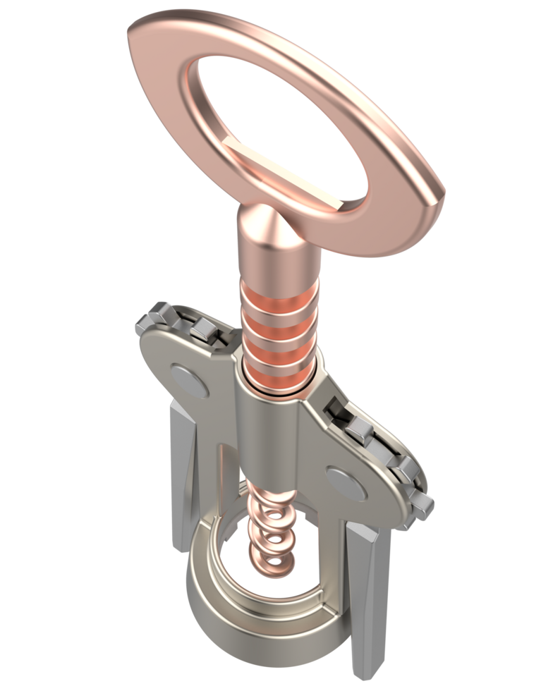 Corkscrew isolated on background. 3d rendering - illustration png