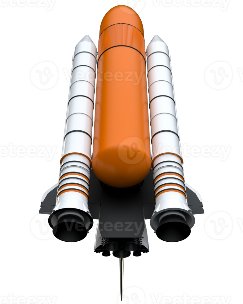 espacio lanzadera escena. perspectiva ver aislado en antecedentes. 3d representación - ilustración png
