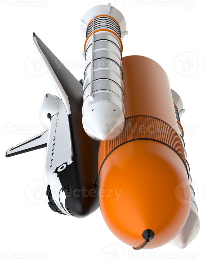 espacio lanzadera escena. perspectiva ver aislado en antecedentes. 3d representación - ilustración png