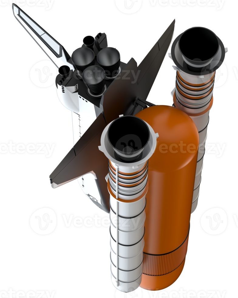 espacio lanzadera escena. perspectiva ver aislado en antecedentes. 3d representación - ilustración png