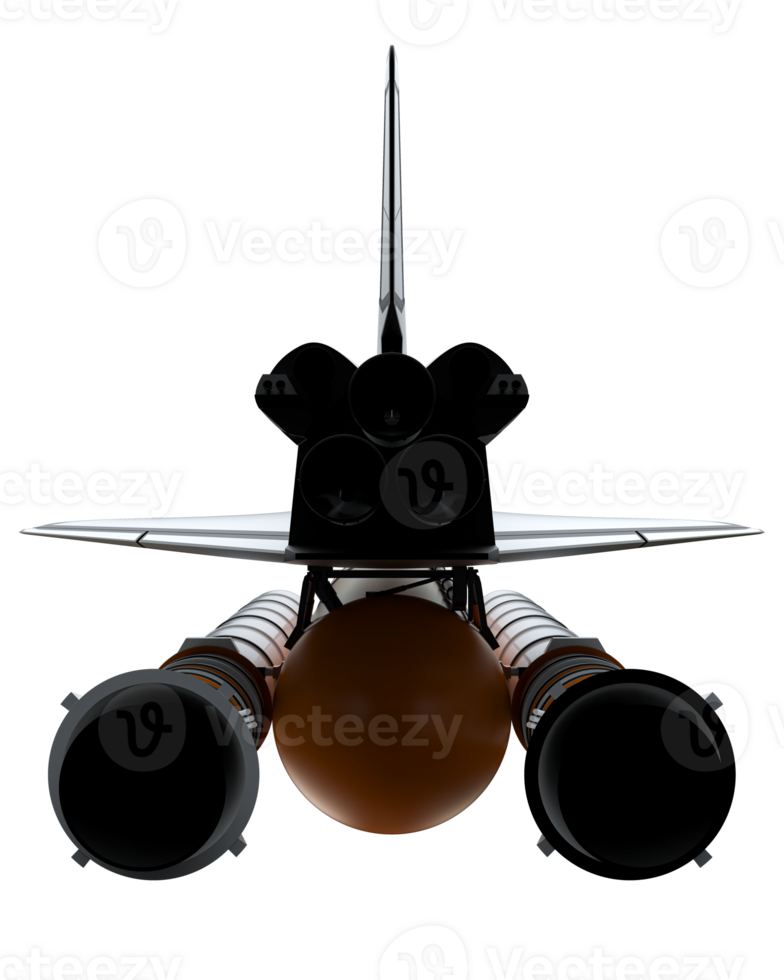 Space shuttle scene. Perspective view isolated on  background. 3d rendering - illustration png