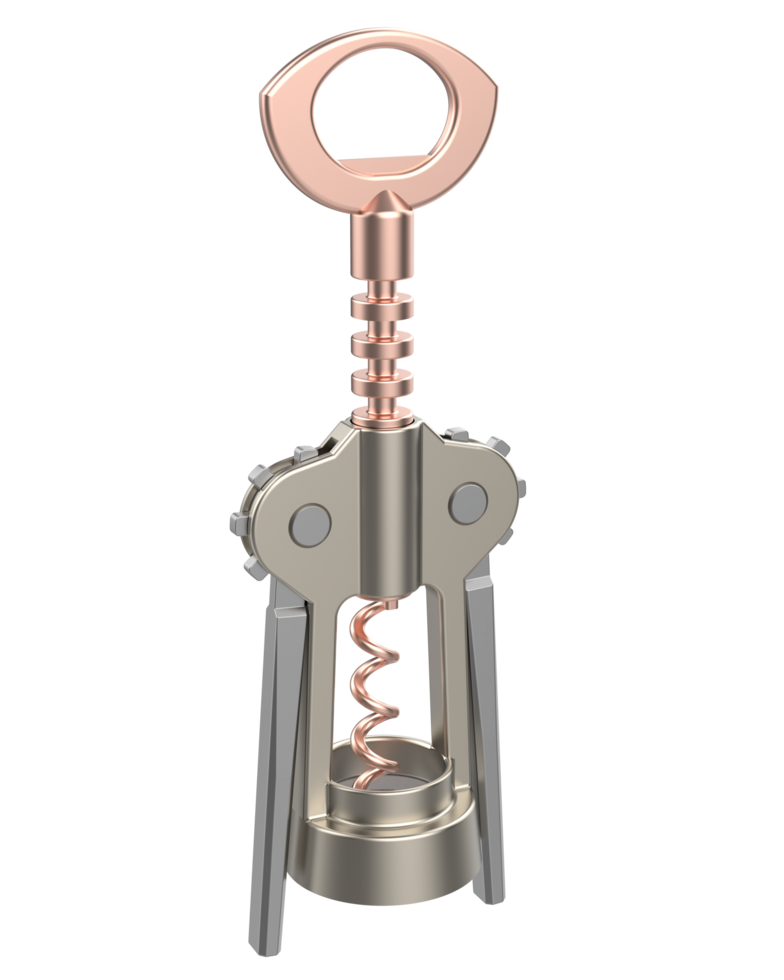 Corkscrew isolated on background. 3d rendering - illustration png