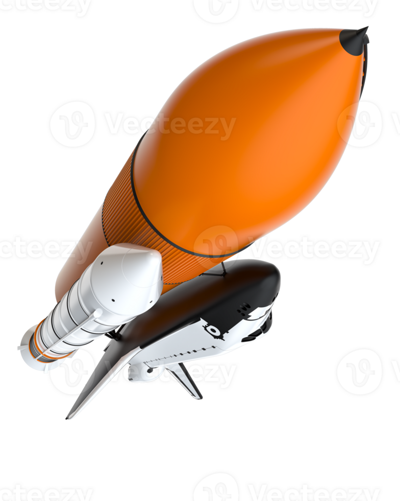 espacio lanzadera escena. perspectiva ver aislado en antecedentes. 3d representación - ilustración png