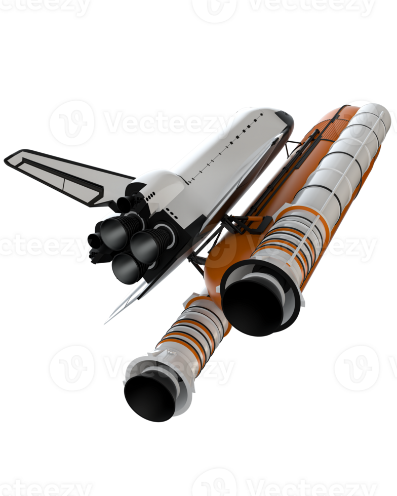 espacio lanzadera escena. perspectiva ver aislado en antecedentes. 3d representación - ilustración png