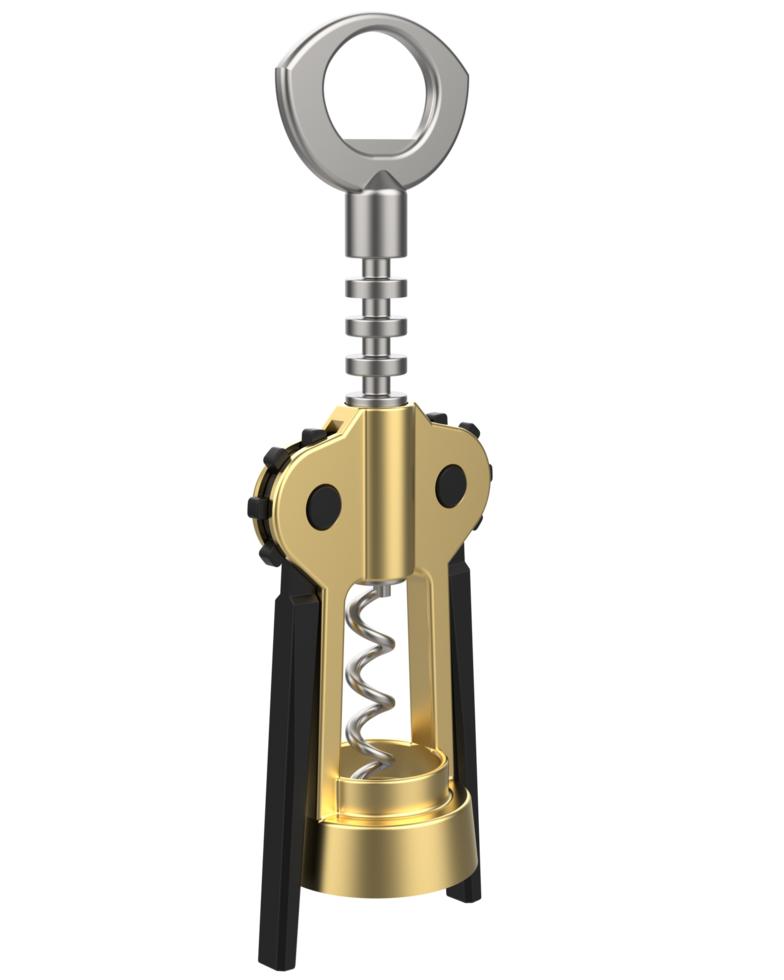 Corkscrew isolated on background. 3d rendering - illustration png