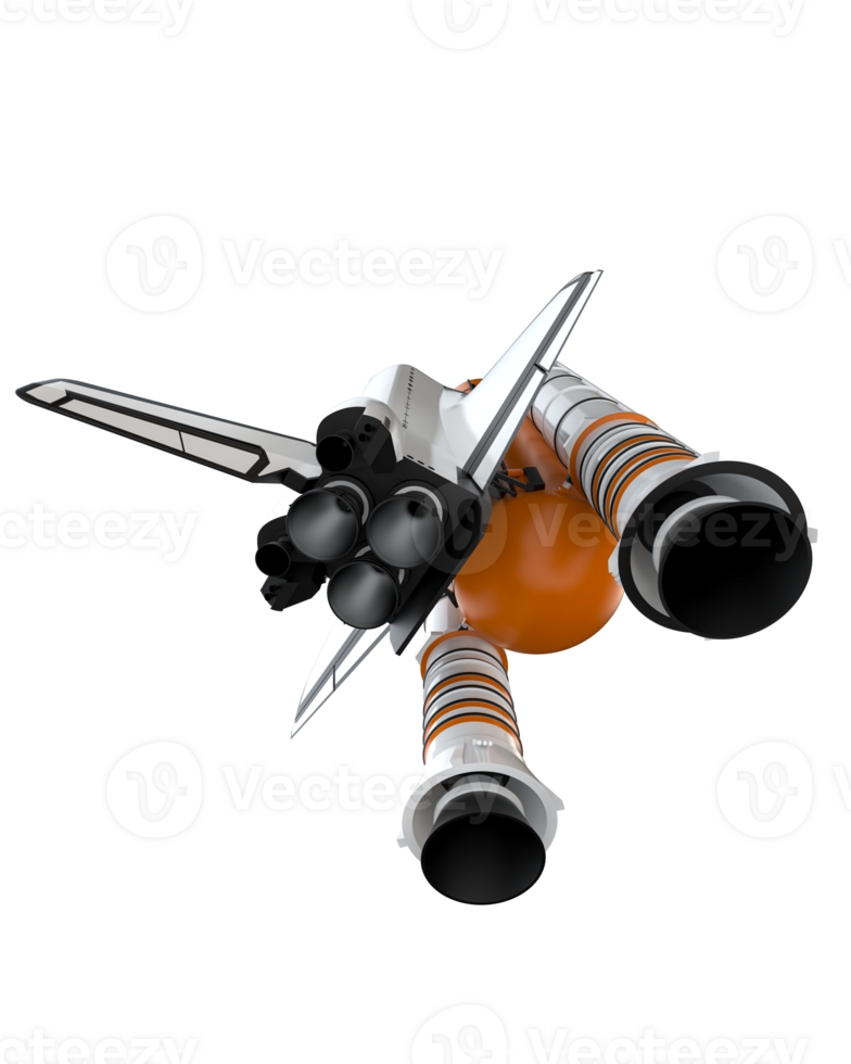 espacio lanzadera escena. perspectiva ver aislado en antecedentes. 3d representación - ilustración png
