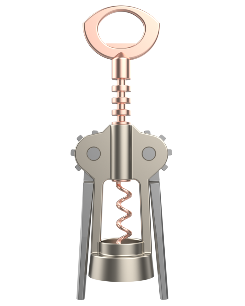 Corkscrew isolated on background. 3d rendering - illustration png