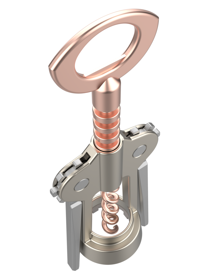 Corkscrew isolated on background. 3d rendering - illustration png