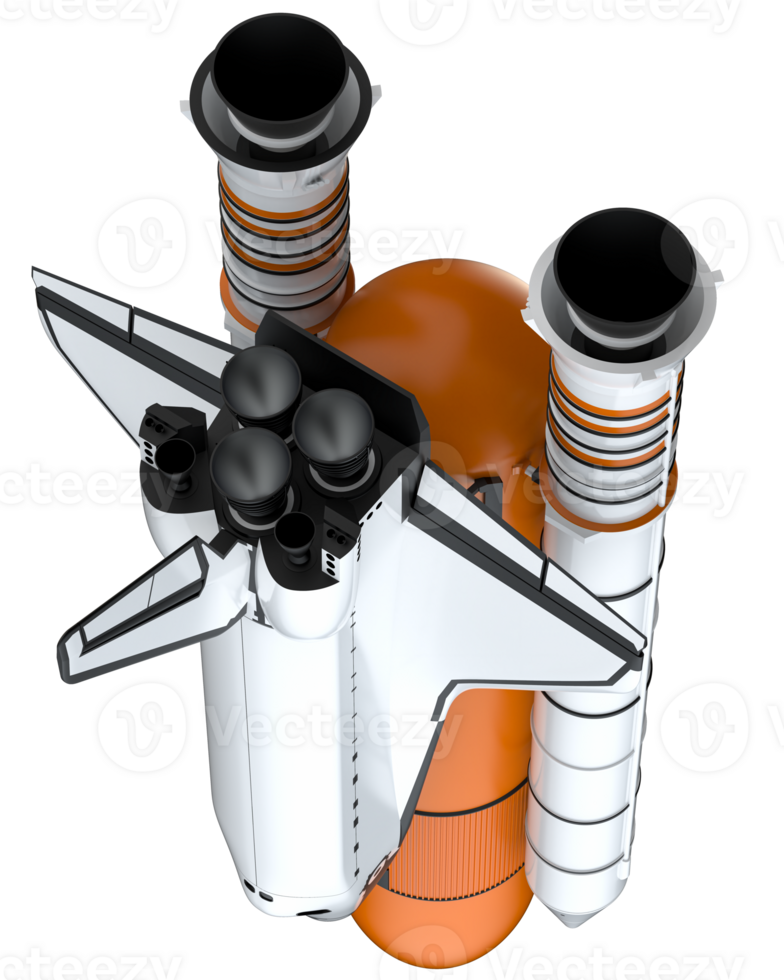 espacio lanzadera escena. perspectiva ver aislado en antecedentes. 3d representación - ilustración png