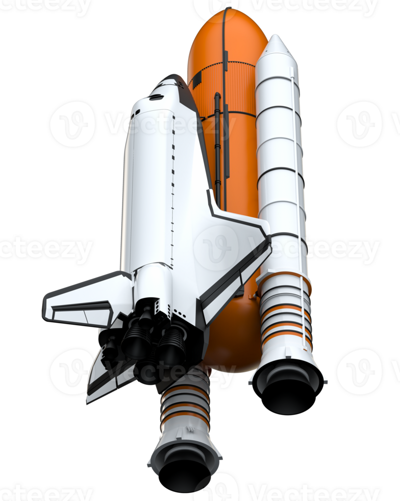 espacio lanzadera escena. perspectiva ver aislado en antecedentes. 3d representación - ilustración png