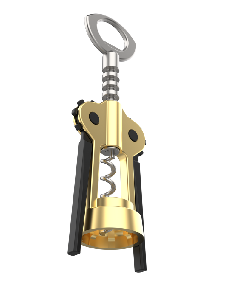 Corkscrew isolated on background. 3d rendering - illustration png