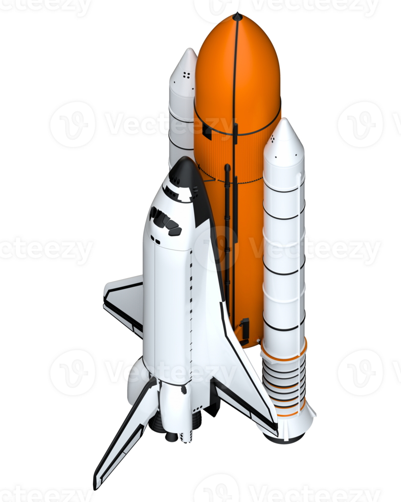 espacio lanzadera escena. perspectiva ver aislado en antecedentes. 3d representación - ilustración png