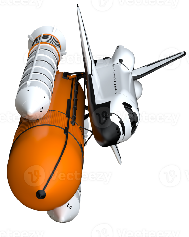 espacio lanzadera escena. perspectiva ver aislado en antecedentes. 3d representación - ilustración png