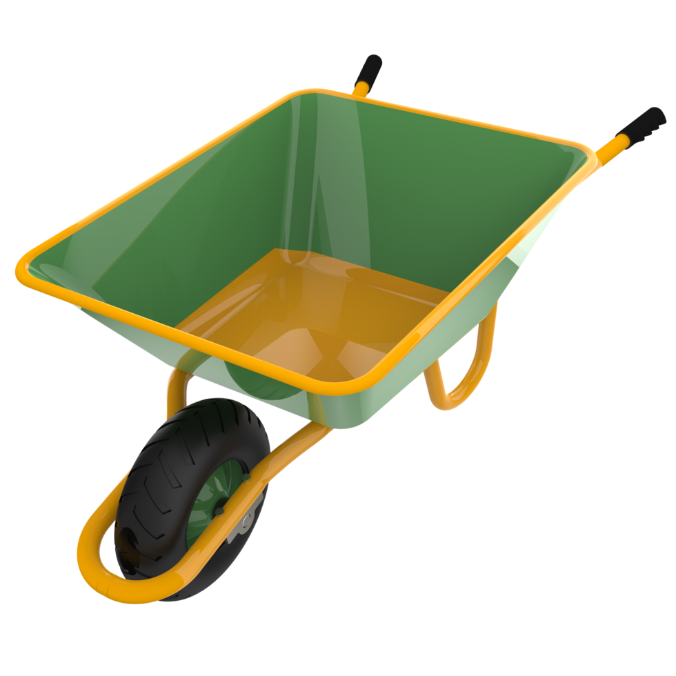 wheelbarrow isolated on background. 3d rendering - illustration ...