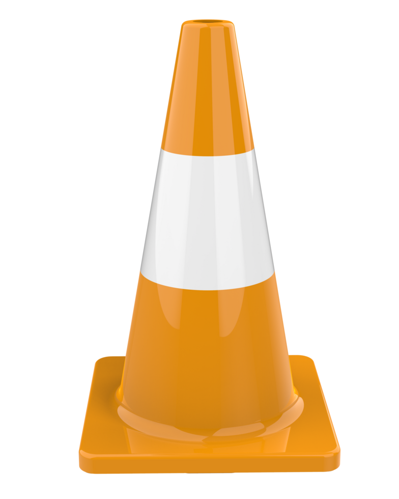 Traffic cone isolated on background. 3d rendering - illustration png