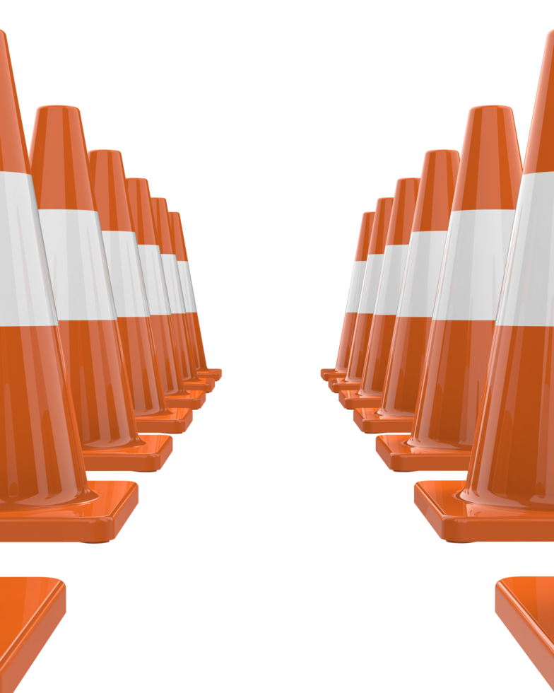 Traffic cone isolated on background. 3d rendering - illustration png