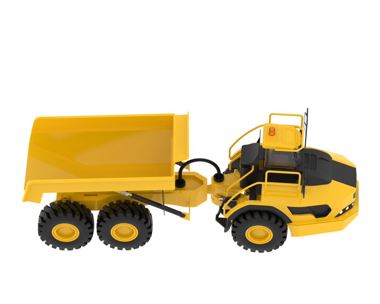 Articulated dump truck isolated on background. 3d rendering - illustration png