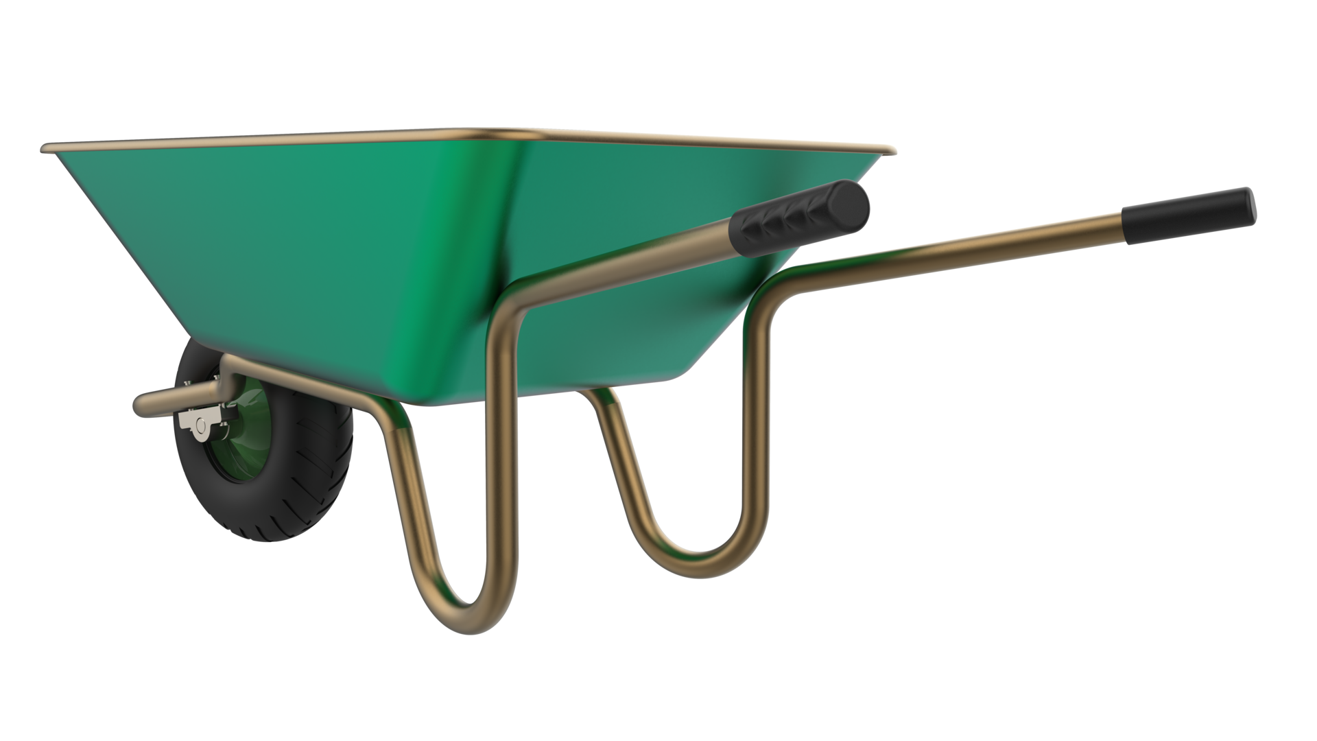 wheelbarrow isolated on background. 3d rendering - illustration