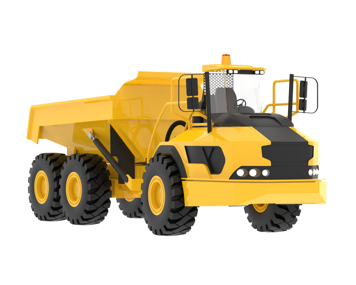 Articulated dump truck isolated on background. 3d rendering - illustration png