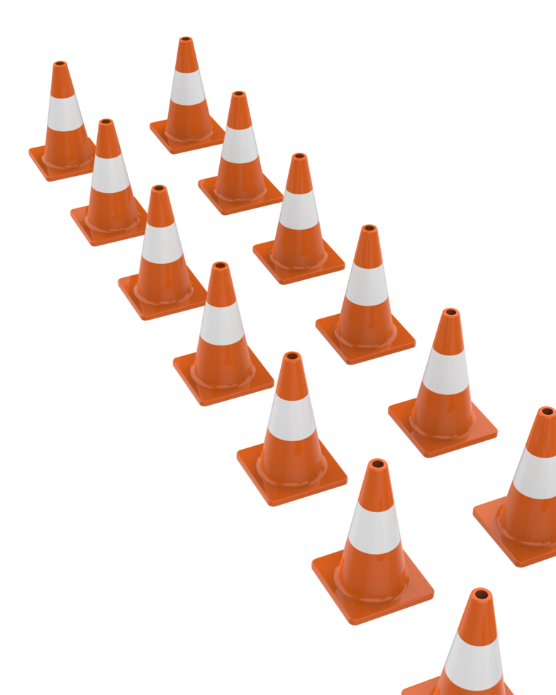 Traffic cone isolated on background. 3d rendering - illustration png