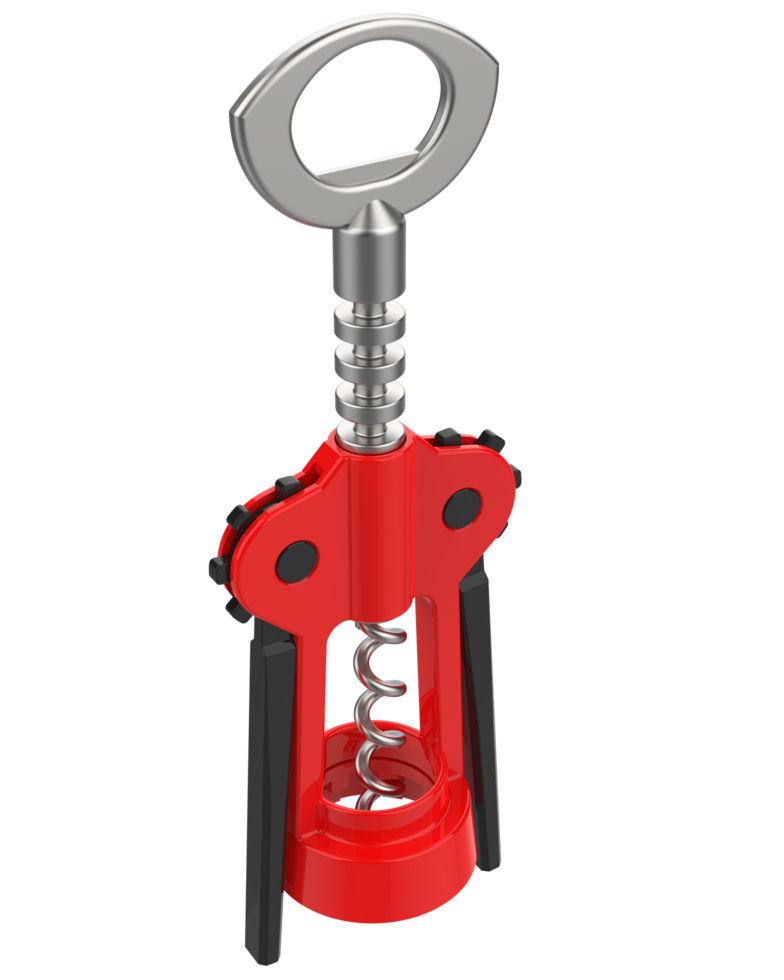 Corkscrew isolated on background. 3d rendering - illustration png