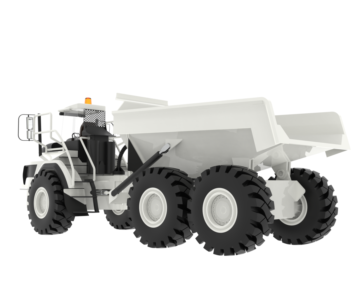 Articulated dump truck isolated on background. 3d rendering - illustration png